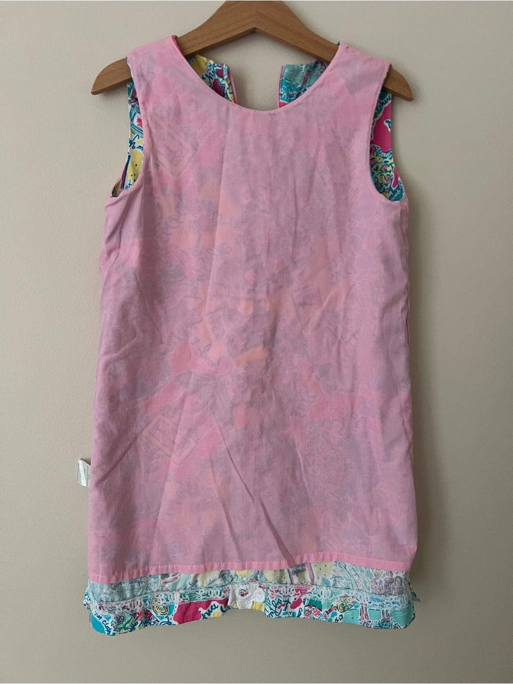 Lilly Pulitzer | Girls' Tropical Print Shift Dress Turquoise Pink Yellow Sz 6 - Picture 9 of 12